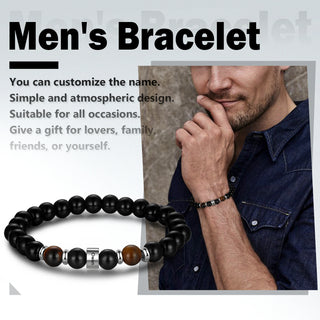Custom Name Tiger Eye Stone Bracelet