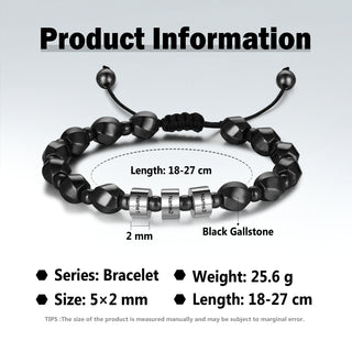Custom Name Black Gallstone Bracelet