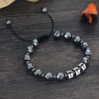 Custom Name Black Gallstone Bracelet