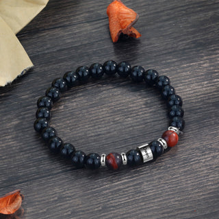 Custom Name Black Agate Bracelet