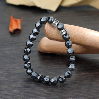 Custom Name Black Gallstone Men Bracelet