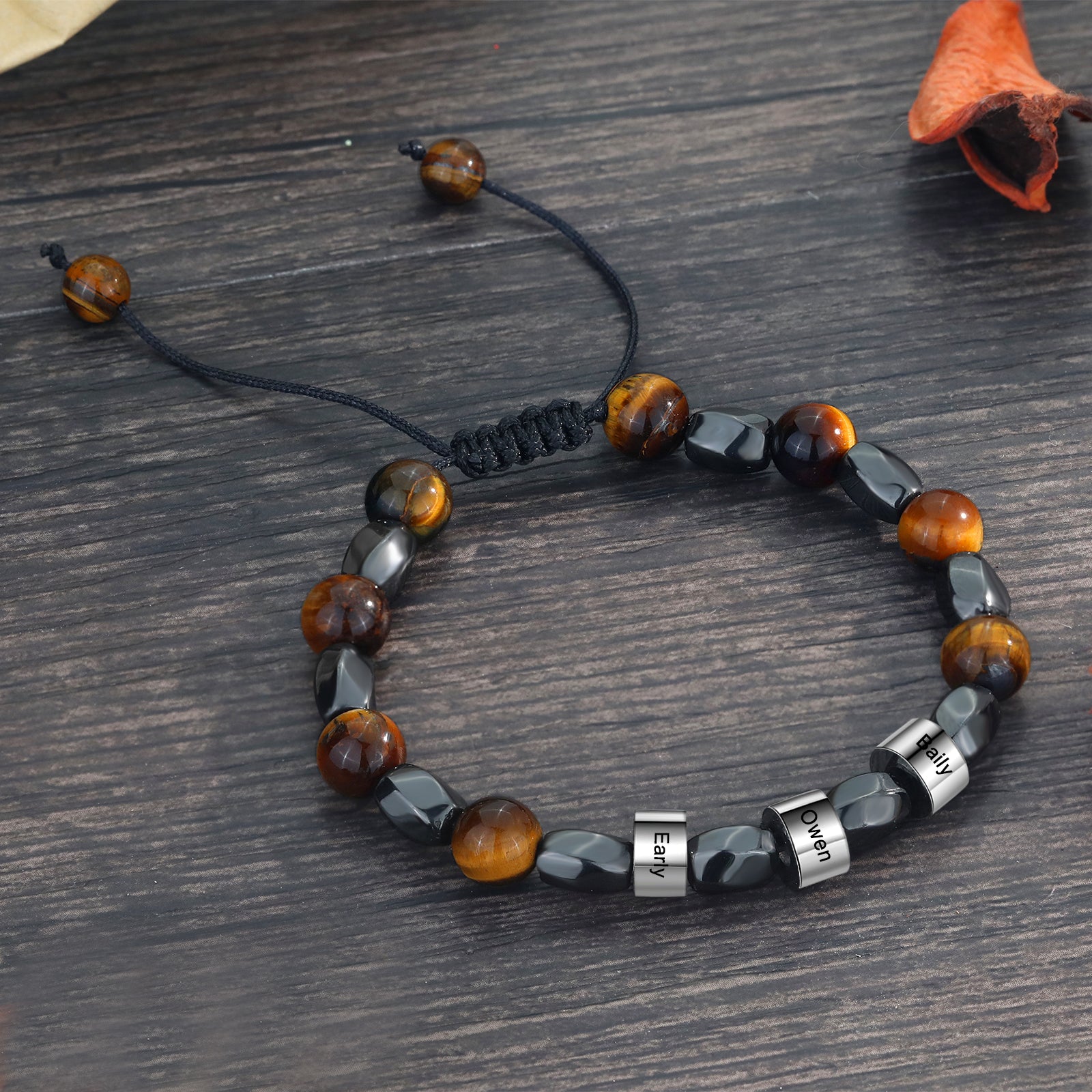Custom Name Tiger Eye Bracelet