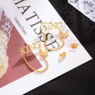 Custom Name Earring with Crown