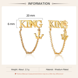 Custom Name Earring with Crown