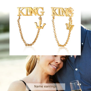 Custom Name Earring with Crown