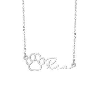 Custom Name Necklace with Paw