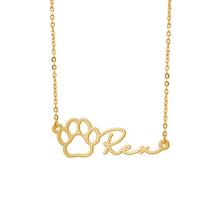 Custom Name Necklace with Paw