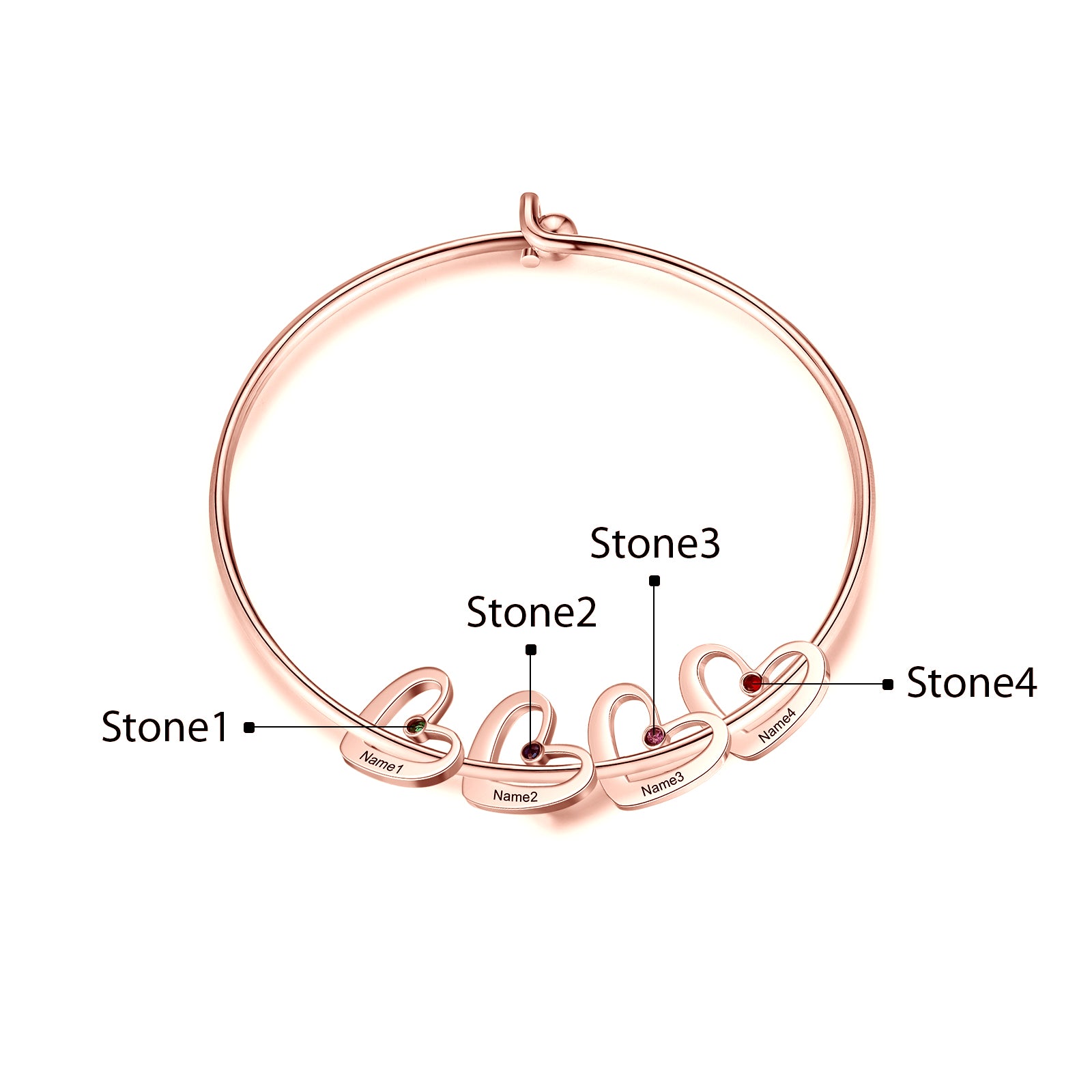 Custom Heart Charm Bracelet