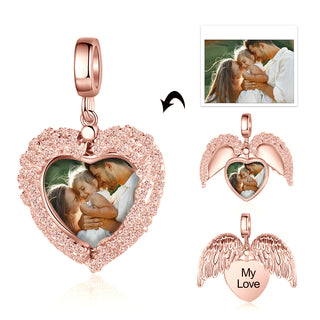 Personalized Rhodium Plated Jewelry Photo Charm Beads