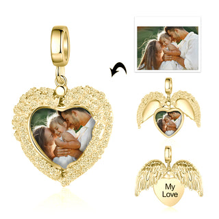 Personalized Rhodium Plated Jewelry Photo Charm Beads