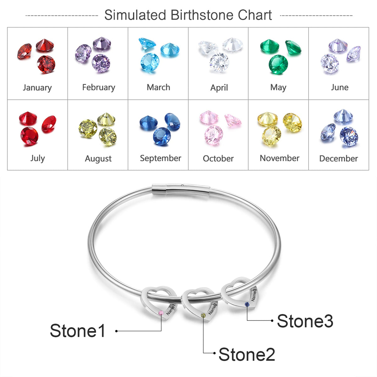 Engraved Stainless Steel Bangle Bracelet
