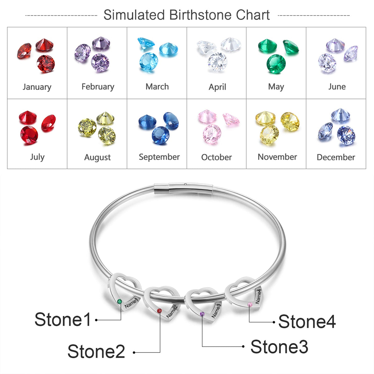 Engraved Stainless Steel Bangle Bracelet
