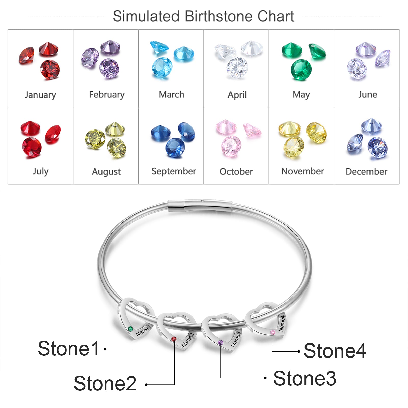 Engraved Stainless Steel Bangle Bracelet