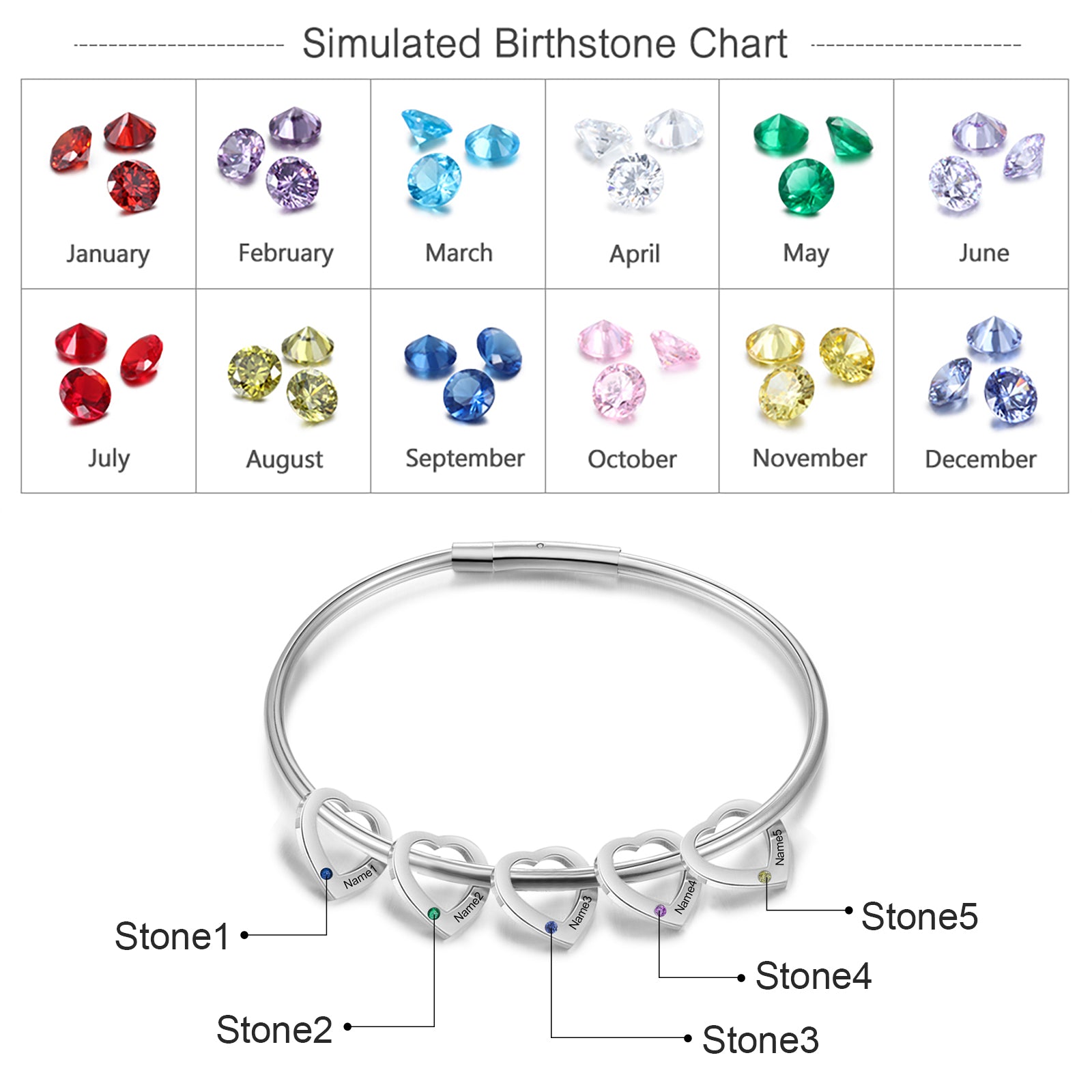Engraved Stainless Steel Bangle Bracelet