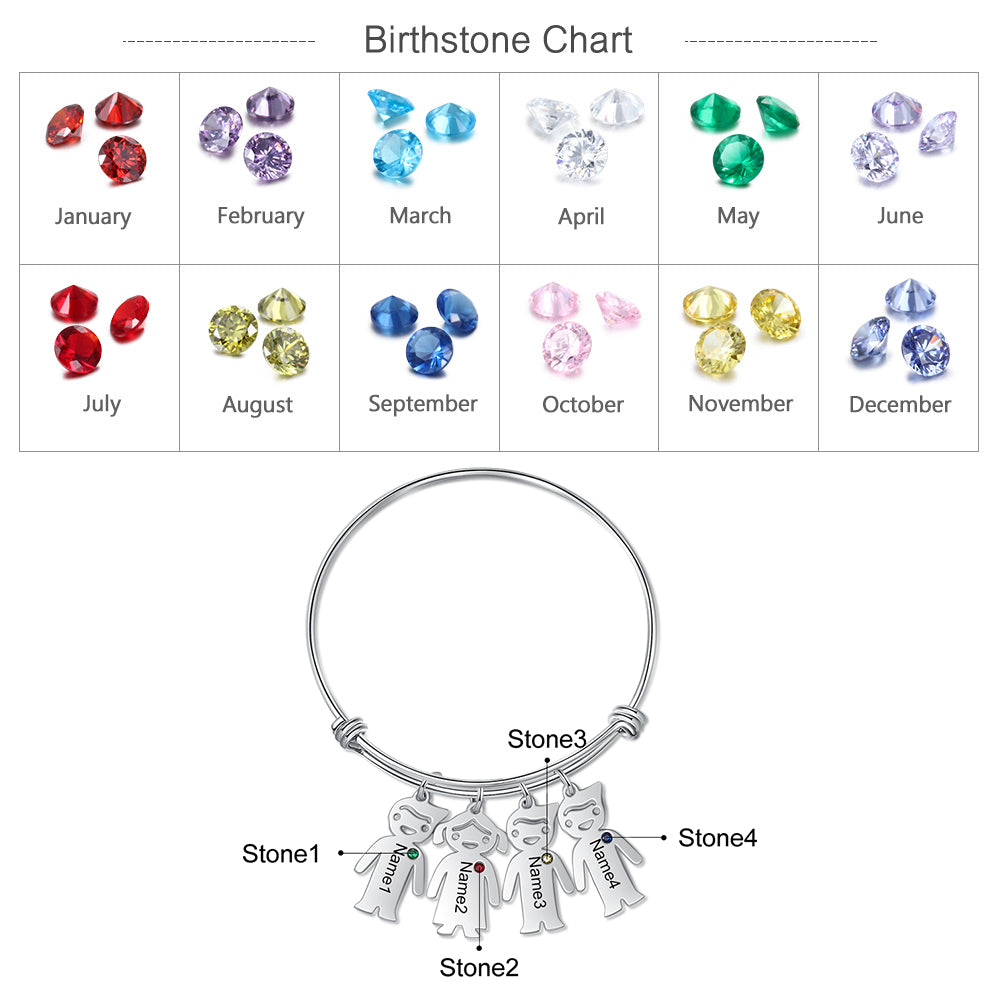 Personalized Stainless Steel Baby Boy Girl Bangle Bracelet