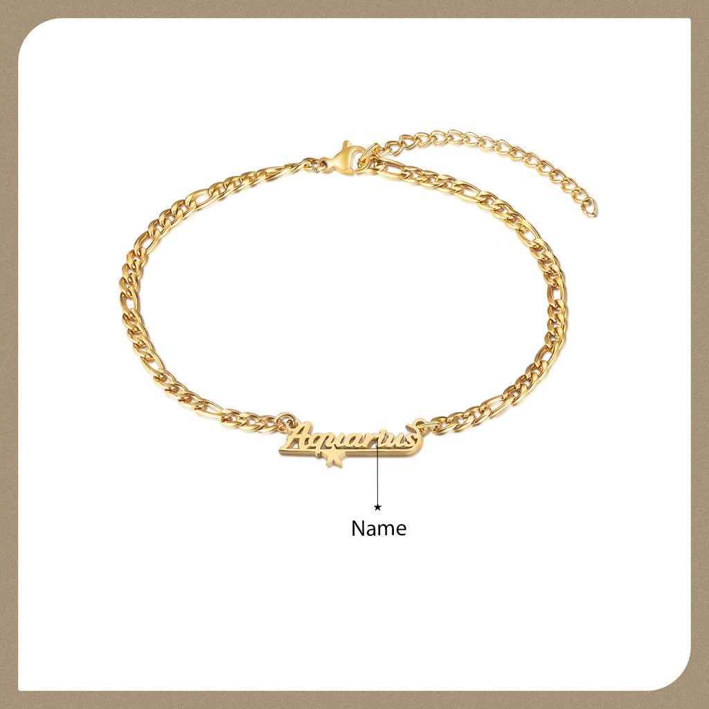 Custom Name Anklet with Butterfly