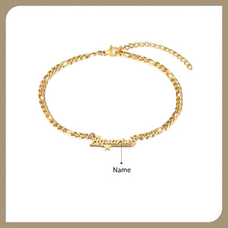 Custom Name Anklet with Butterfly