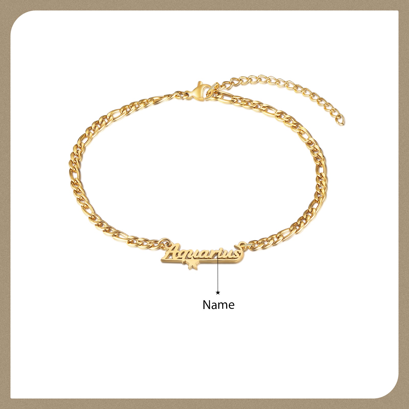 Custom Name Anklet with Butterfly