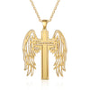 Custom Angle Wing Cross Name Necklace