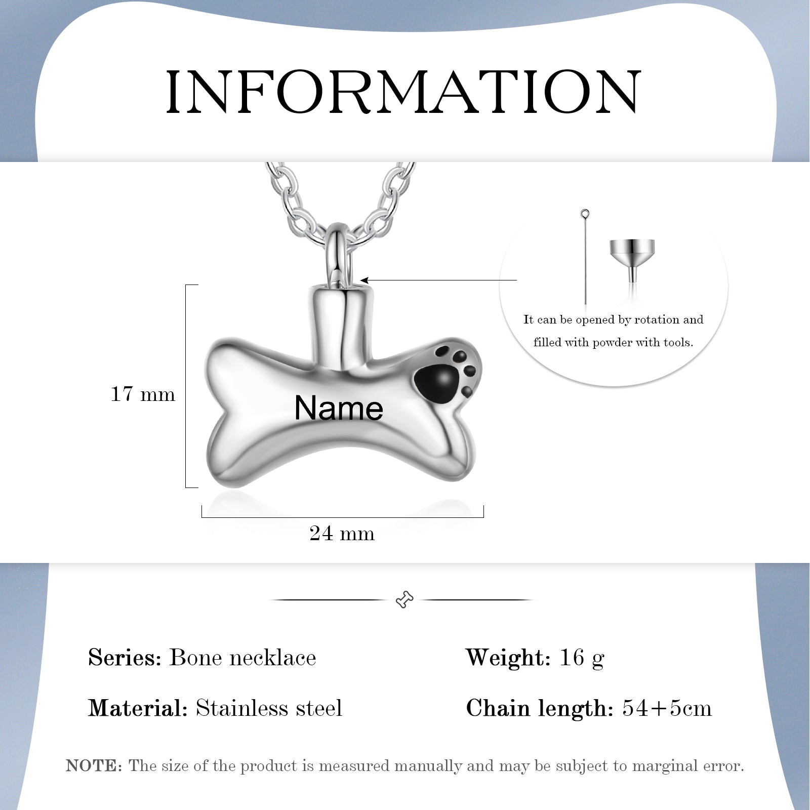 Custom Name Bone Necklace