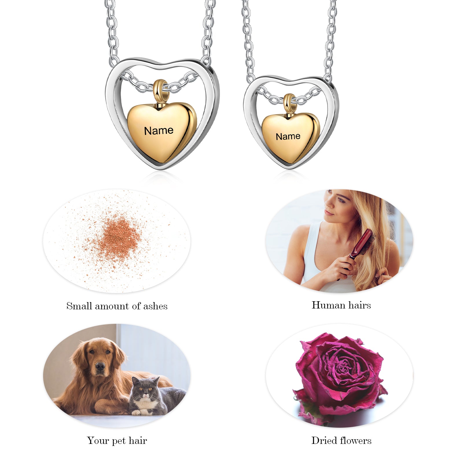 Custom Heart Ashes Necklace