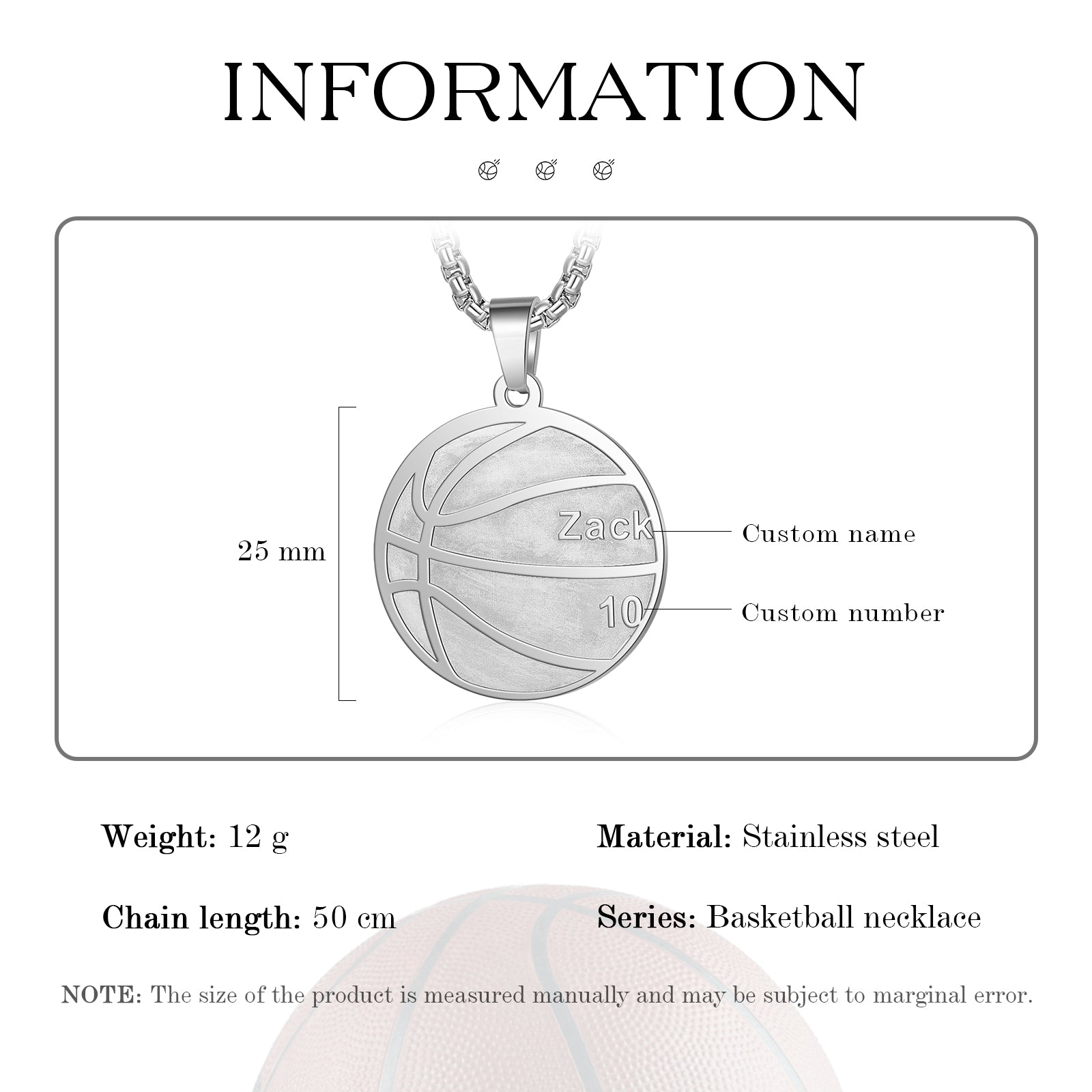 Custom Basketball Necklace