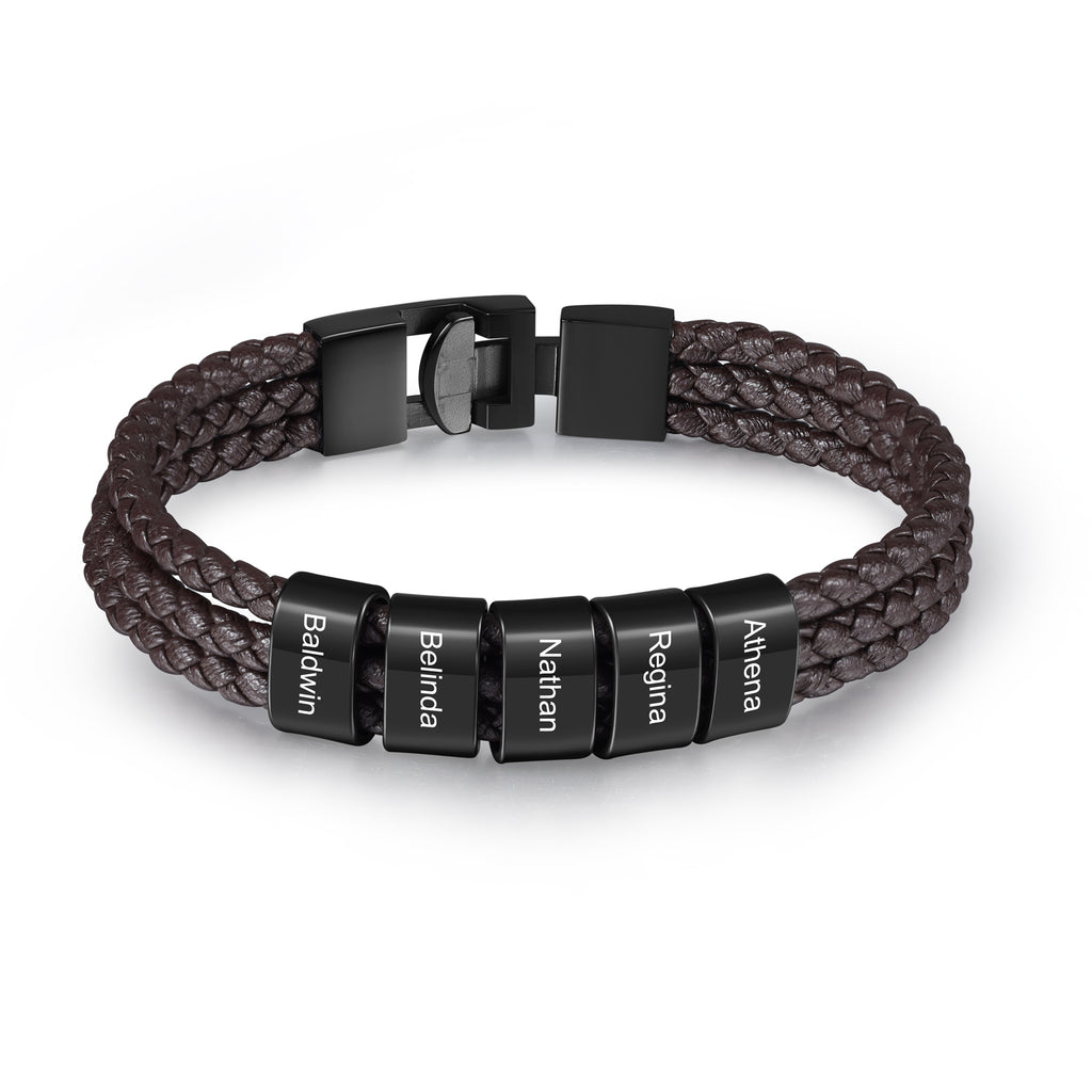 Custom Name Leather Bracelet