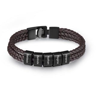 Custom Name Leather Bracelet