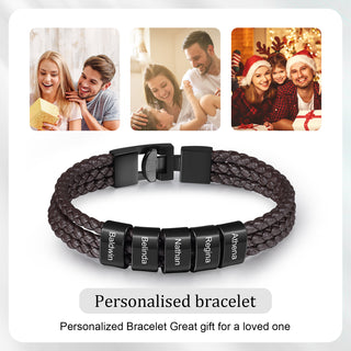 Custom Name Leather Bracelet