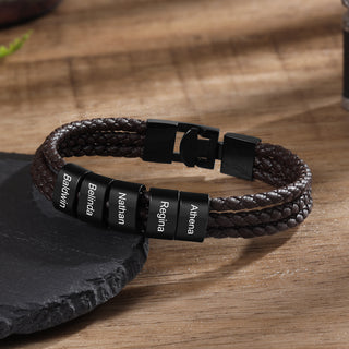 Custom Name Leather Bracelet