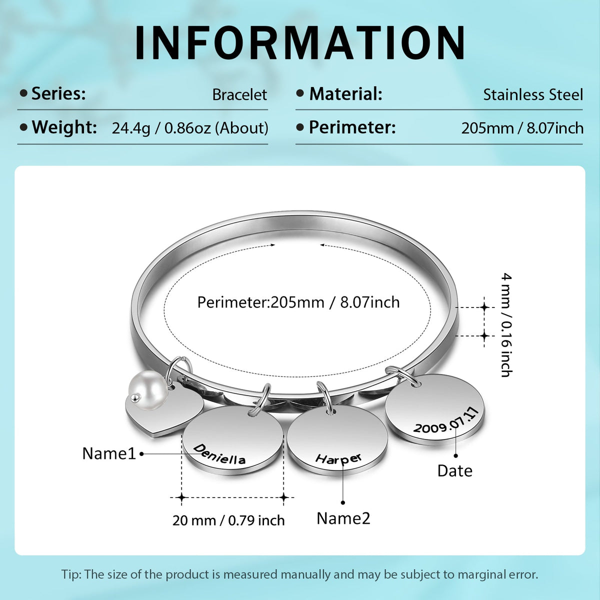 Custom Name Bangle Bracelet