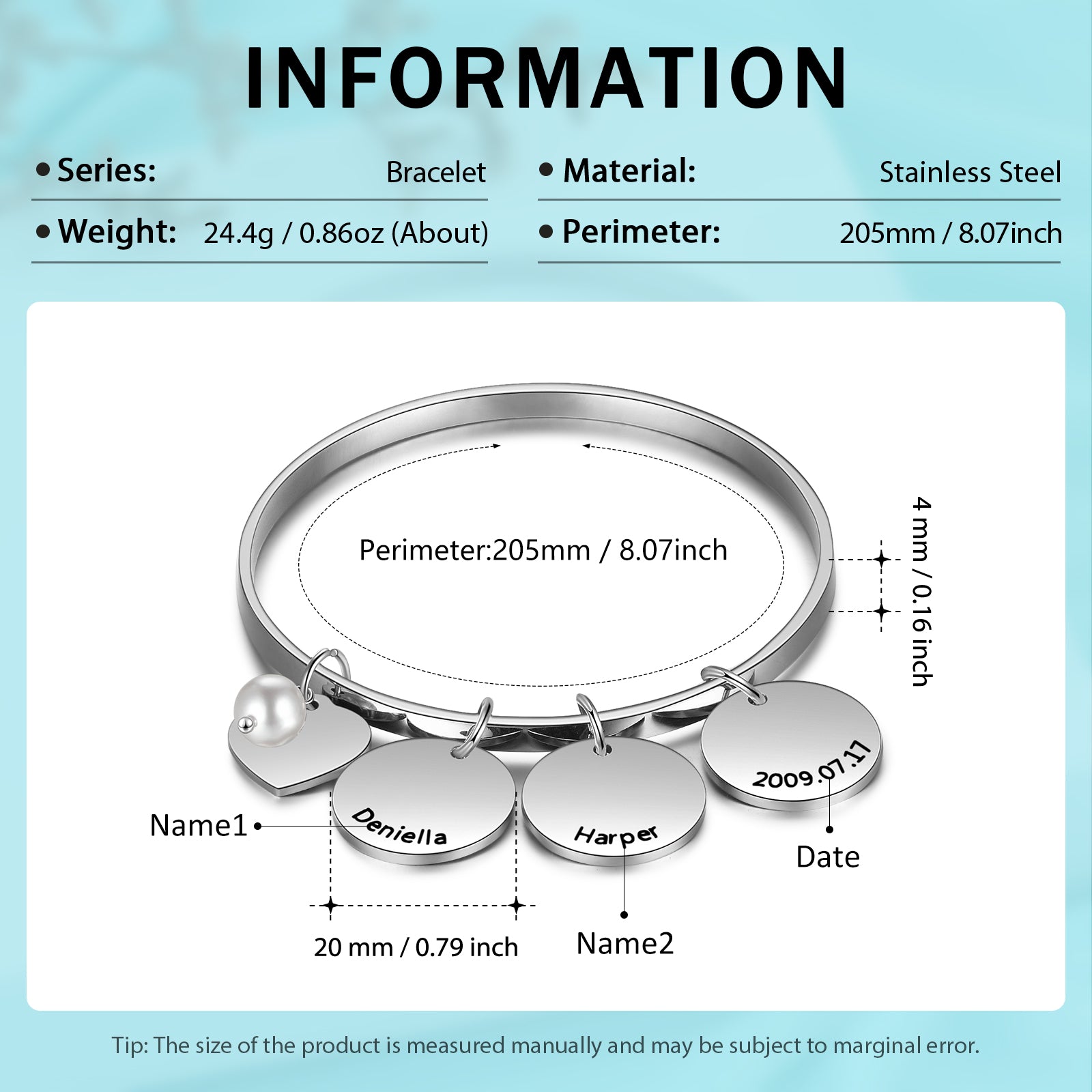 Custom Name Bangle Bracelet