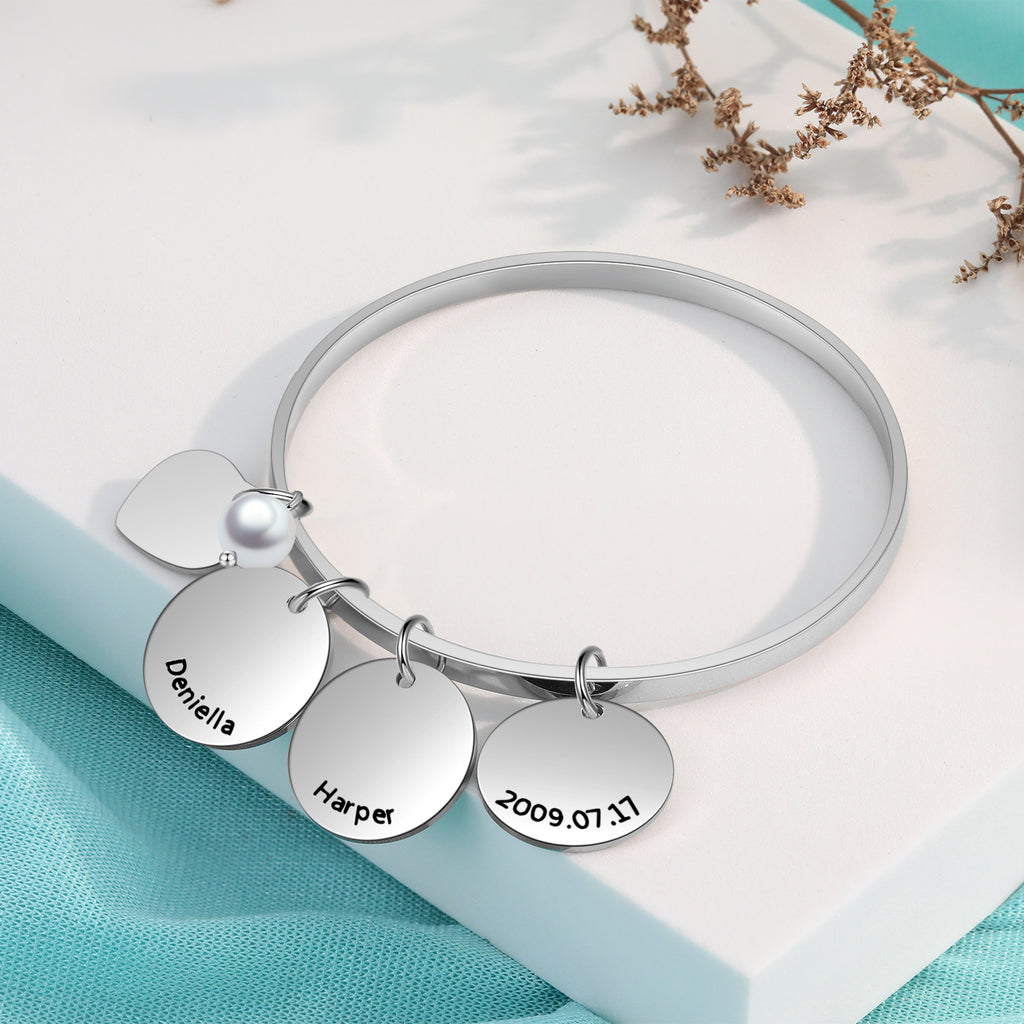 Custom Name Bangle Bracelet