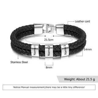 Custom Stainless Steal Leather Bracelet