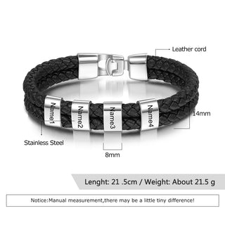 Custom Stainless Steal Leather Bracelet