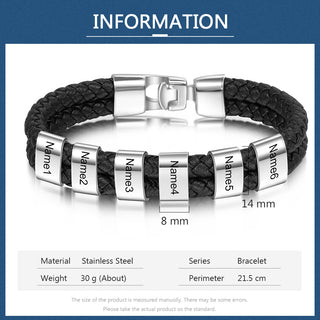 Custom Stainless Steal Leather Bracelet