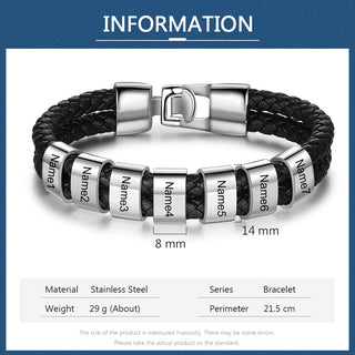 Custom Stainless Steal Leather Bracelet
