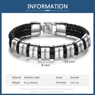 Custom Stainless Steal Leather Bracelet