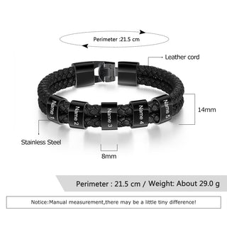 Custom Stainless Steal Leather Bracelet