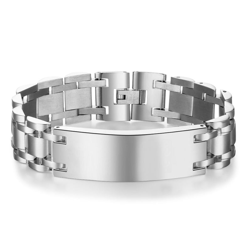 Stainless Steel Curved Glue Red Bracelet