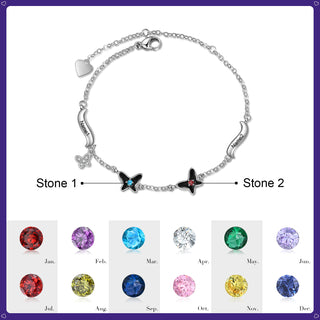 Copper Birthstone Butterfly Bracelet