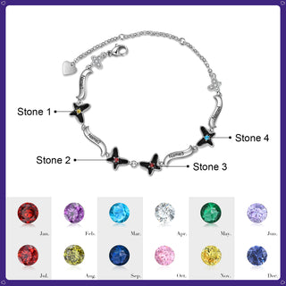 Copper Birthstone Butterfly Bracelet