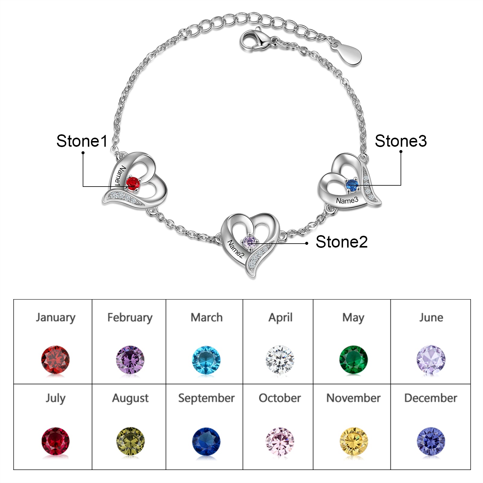 Copper Heart Shape Charm Bracelet