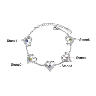 Copper Heart Shape Charm Bracelet
