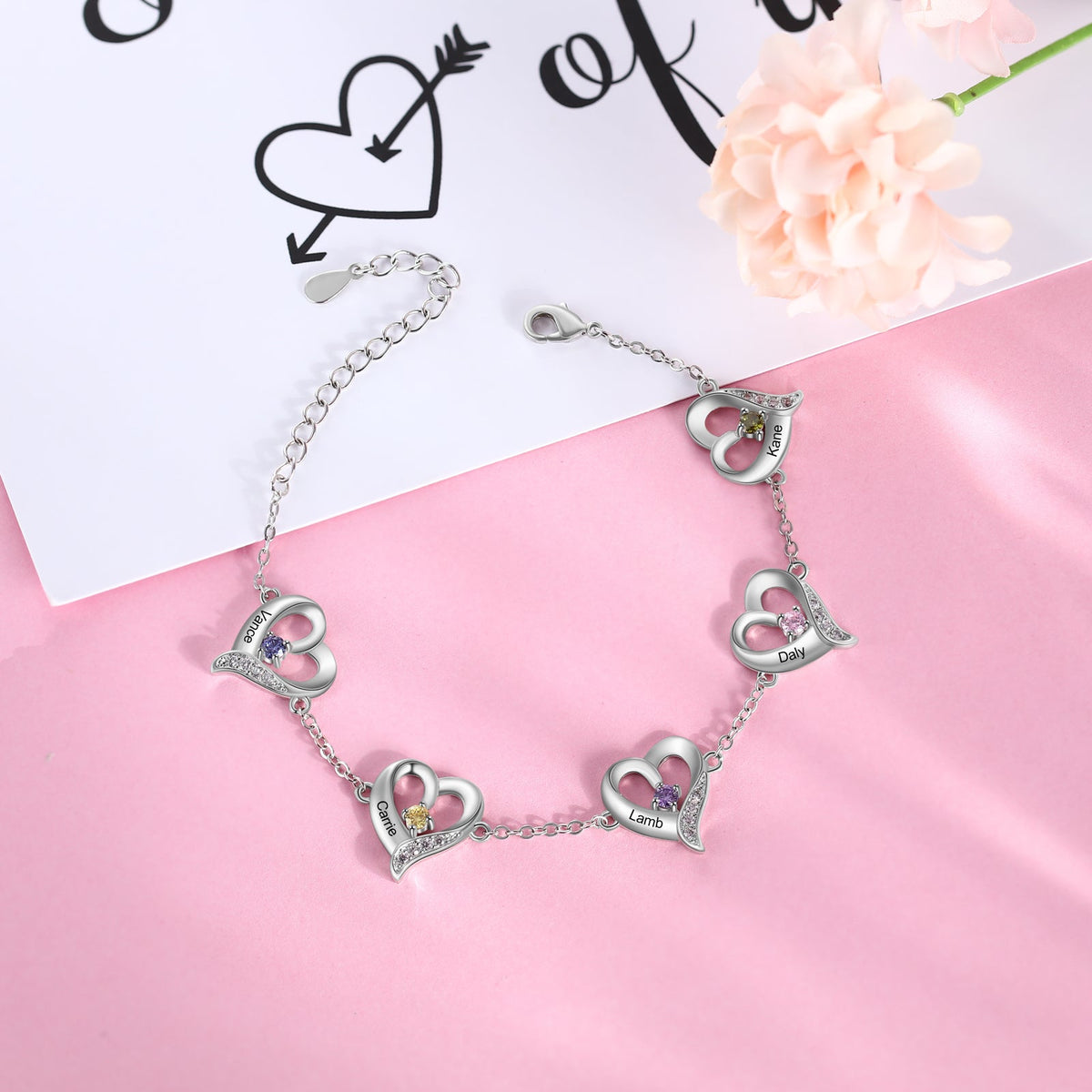 Copper Heart Shape Charm Bracelet