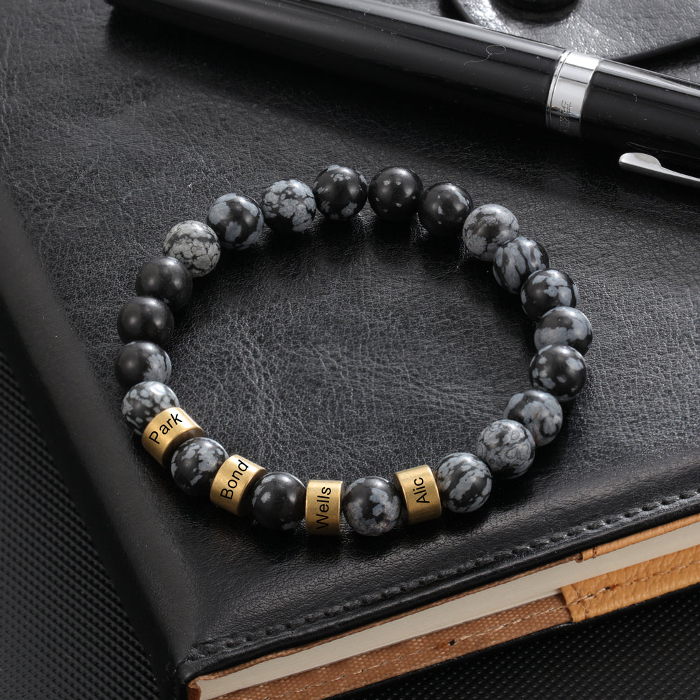 Engraved Rhodium Plated Bracelet