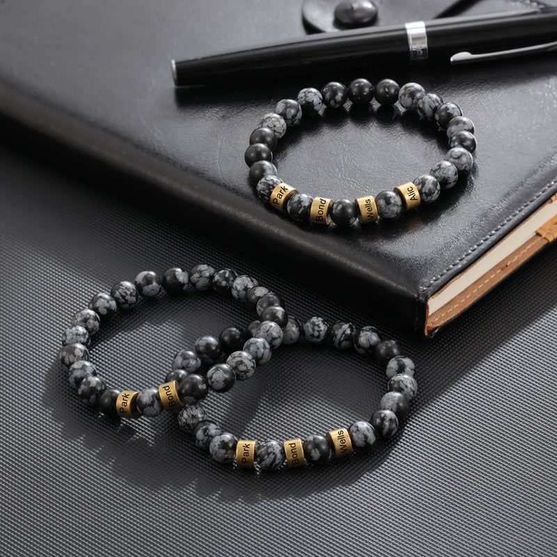 Engraved Rhodium Plated Bracelet