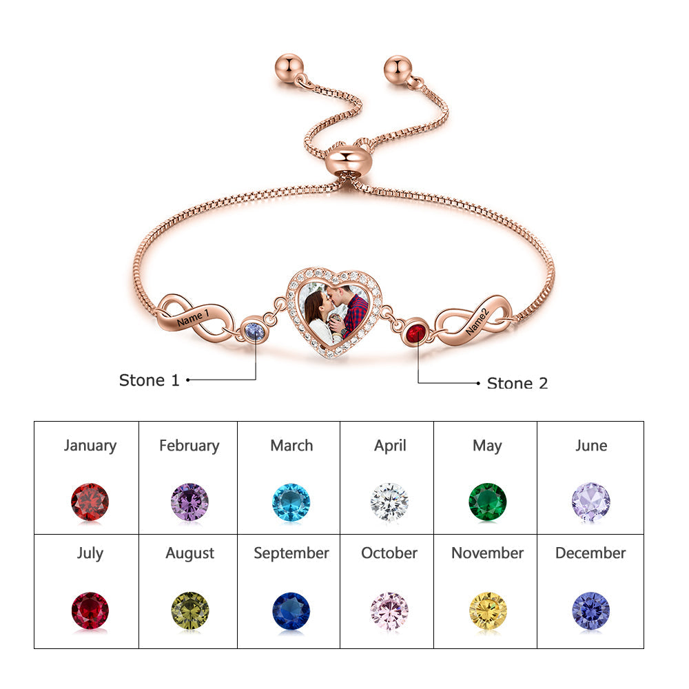 Copper Photo Bracelet with Names