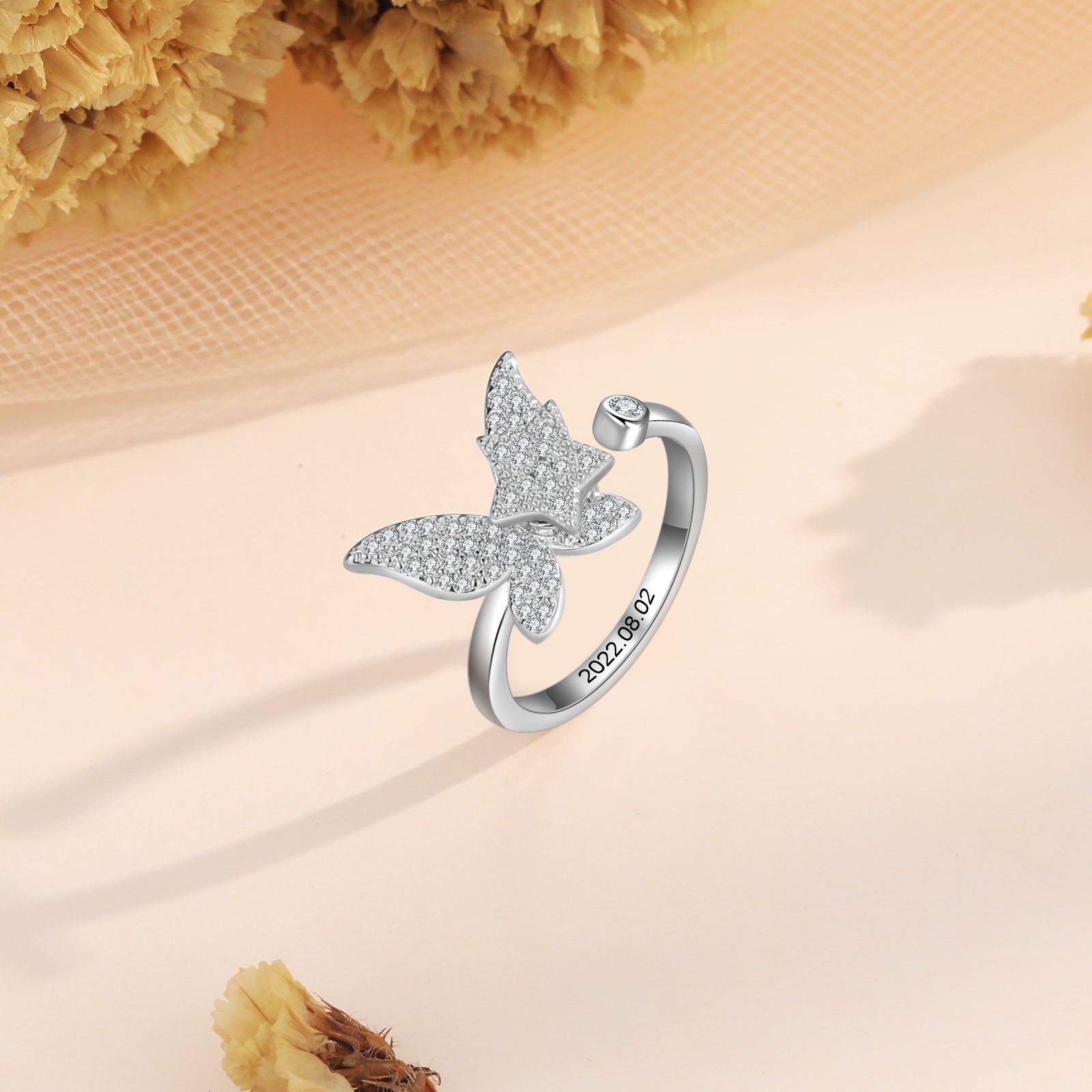 Custom Butterfly Rotatable Ring