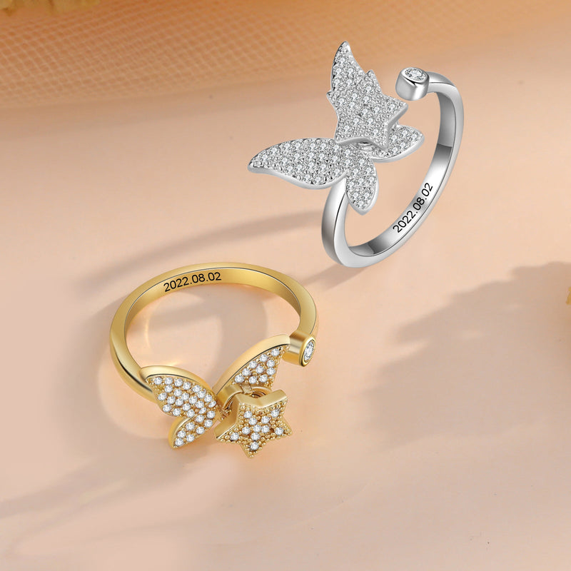 Custom Flower Rotatable Ring